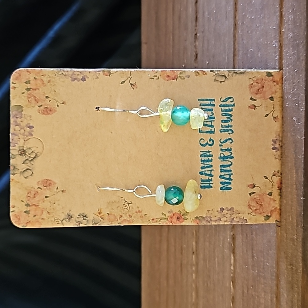 MLB natural stones earrings Oakland A's